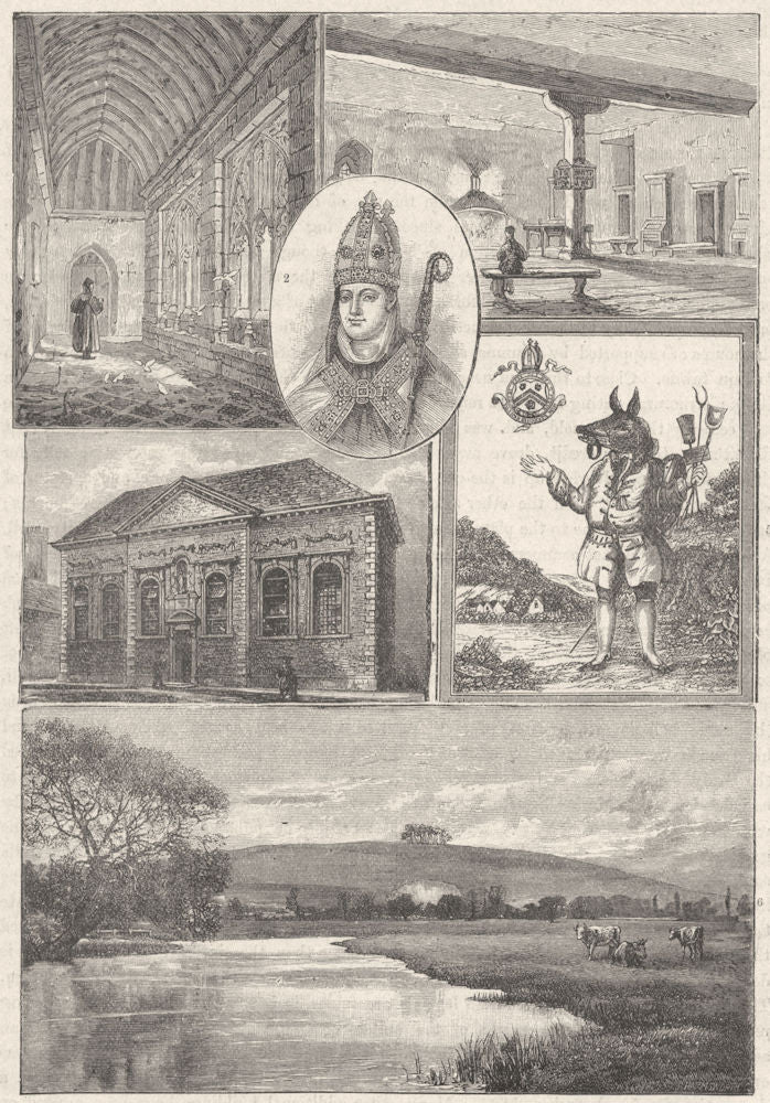 WINCHESTER. Wykeham; Trusty Servant; St Catharine's 1898 old antique print